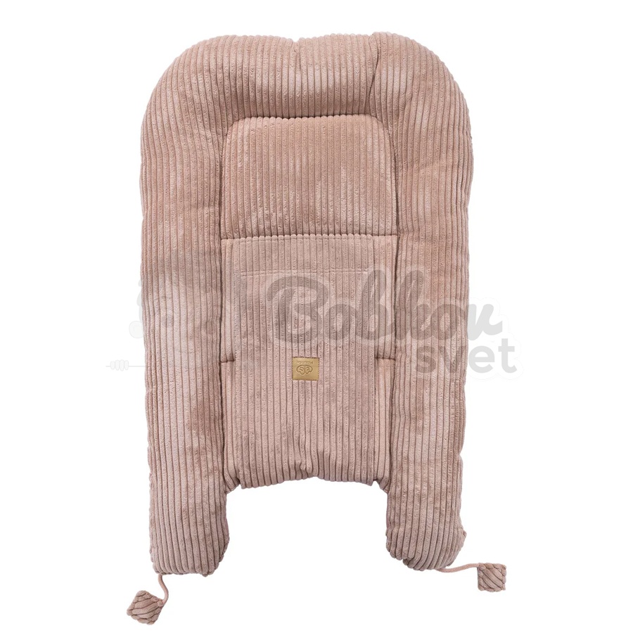 Rebrované menčestrové hniezdo pre bábätko MeowBaby - Corduroy Estetic PINK