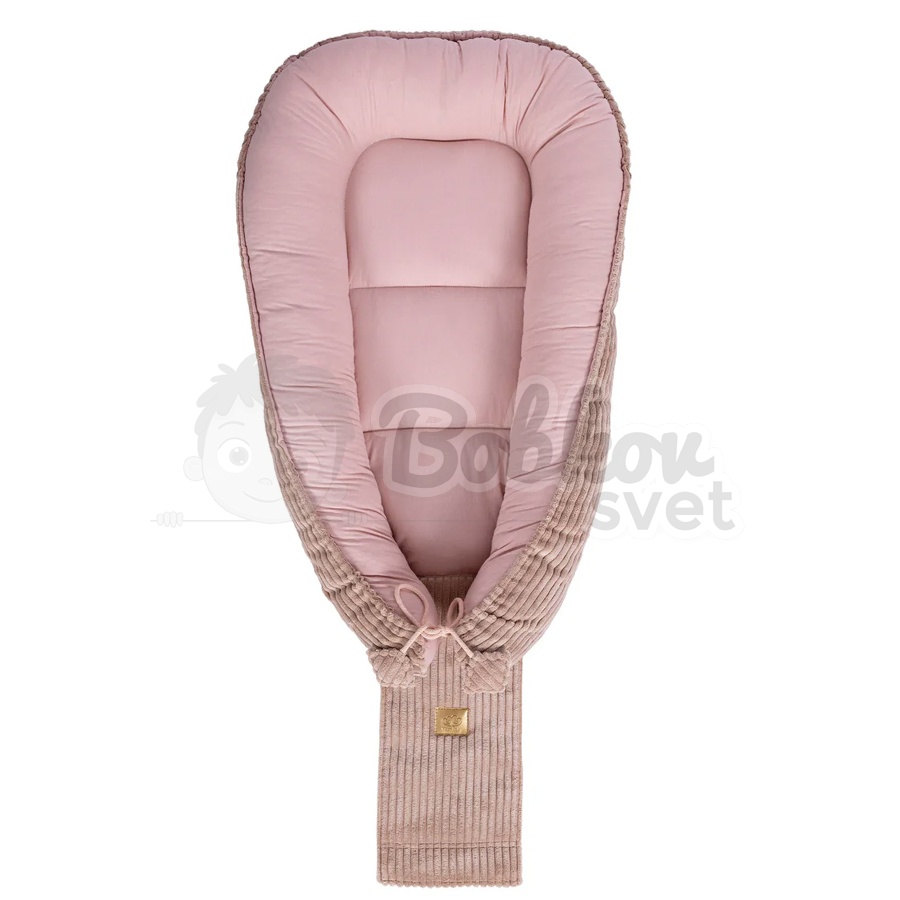 Rebrované menčestrové hniezdo pre bábätko MeowBaby - Corduroy Estetic PINK