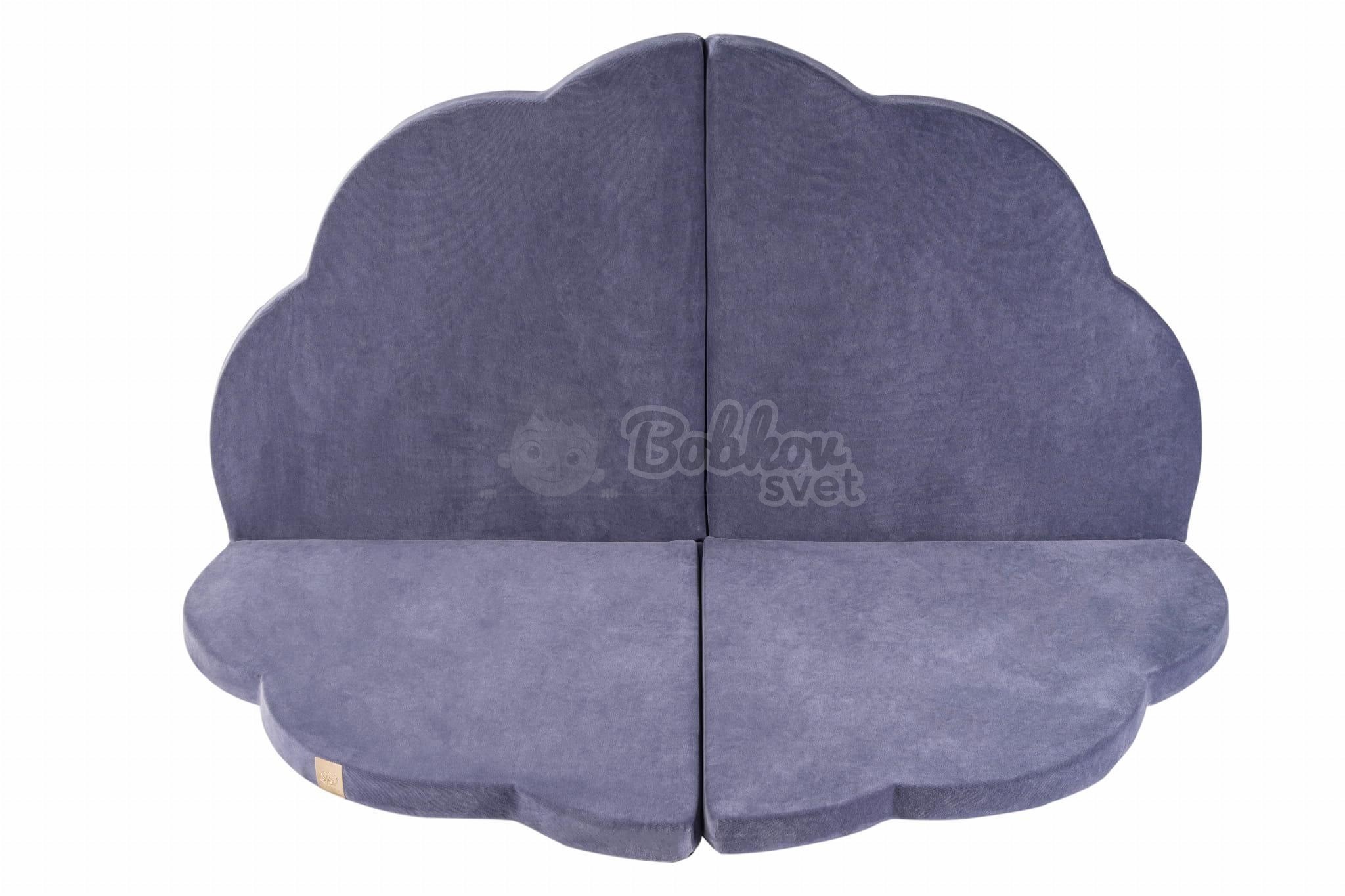 Detská podložka na hranie MeowBaby® 160 x 160 cm obláčik - modrosivá