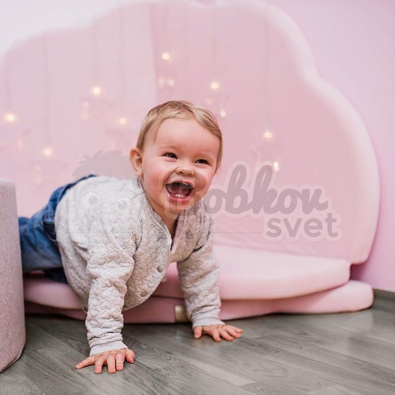 Detská podložka na hranie MeowBaby® 160 x 160 cm obláčik - svetloružová