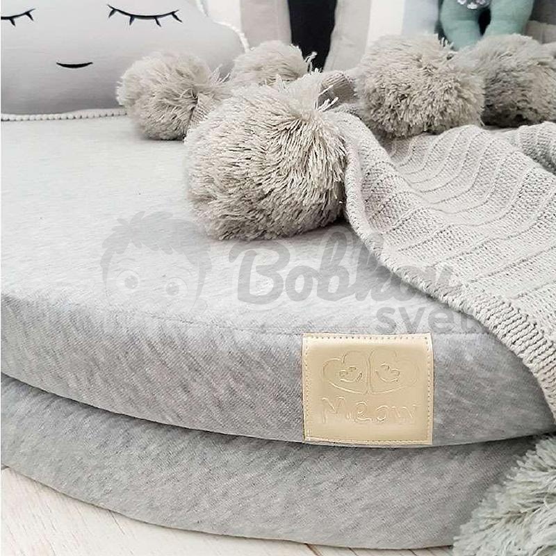 Detská podložka na hranie MeowBaby® 160 x 160 cm obláčik - svetlosivá