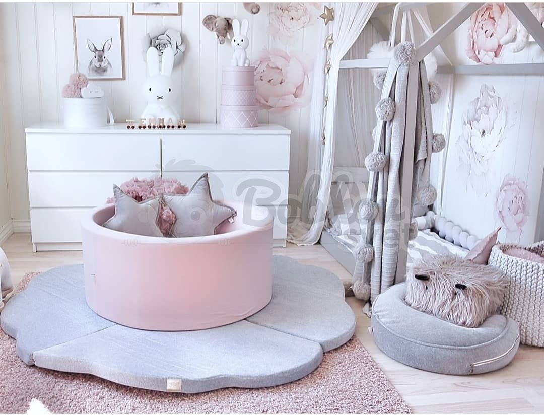 Detská podložka na hranie MeowBaby® 160 x 160 cm obláčik - svetlosivá