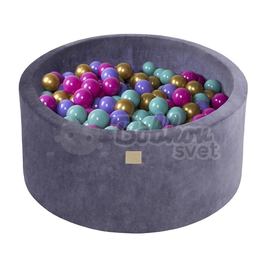 Detský suchý bazén EXCLUSIVE MeowBaby® ZAMAT model Flower s guličkami 250 ks (90x40cm)