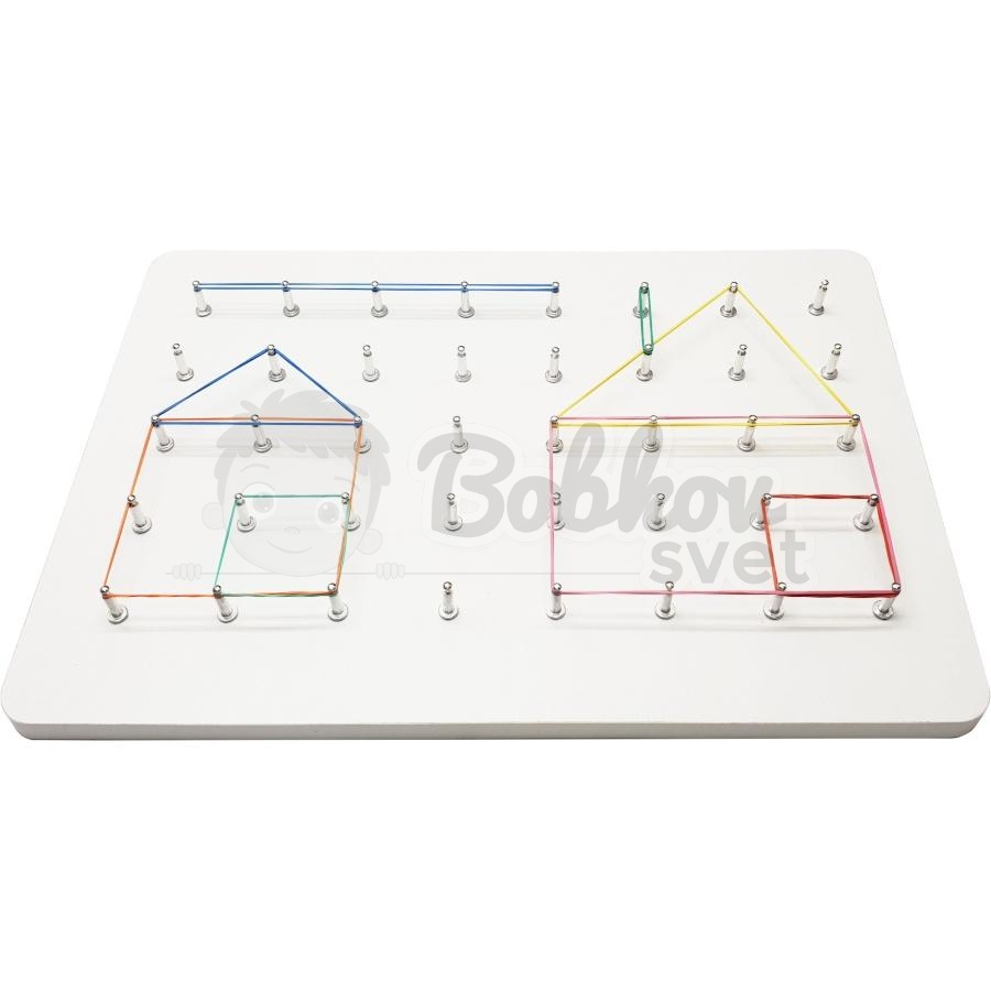 Geoboard - náučná hra / drevená doska s gumičkami 35 cm - GEOPLÁN