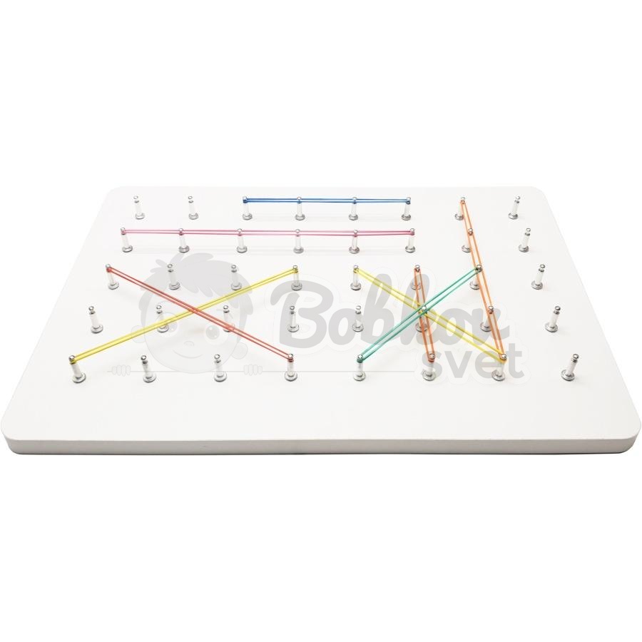Geoboard - náučná hra / drevená doska s gumičkami 35 cm - GEOPLÁN