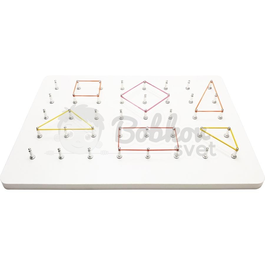 Geoboard - náučná hra / drevená doska s gumičkami 35 cm - GEOPLÁN