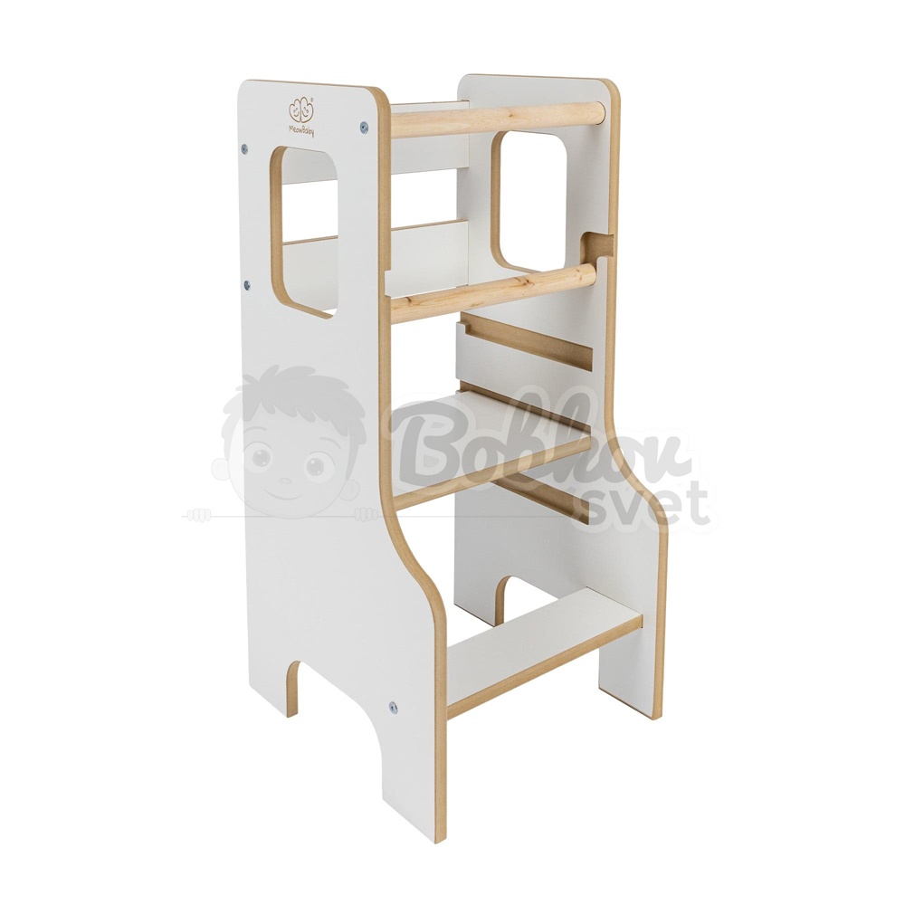 Učiaca veža MDF | Wooden MeowBaby® Kitchen Helper - biela
