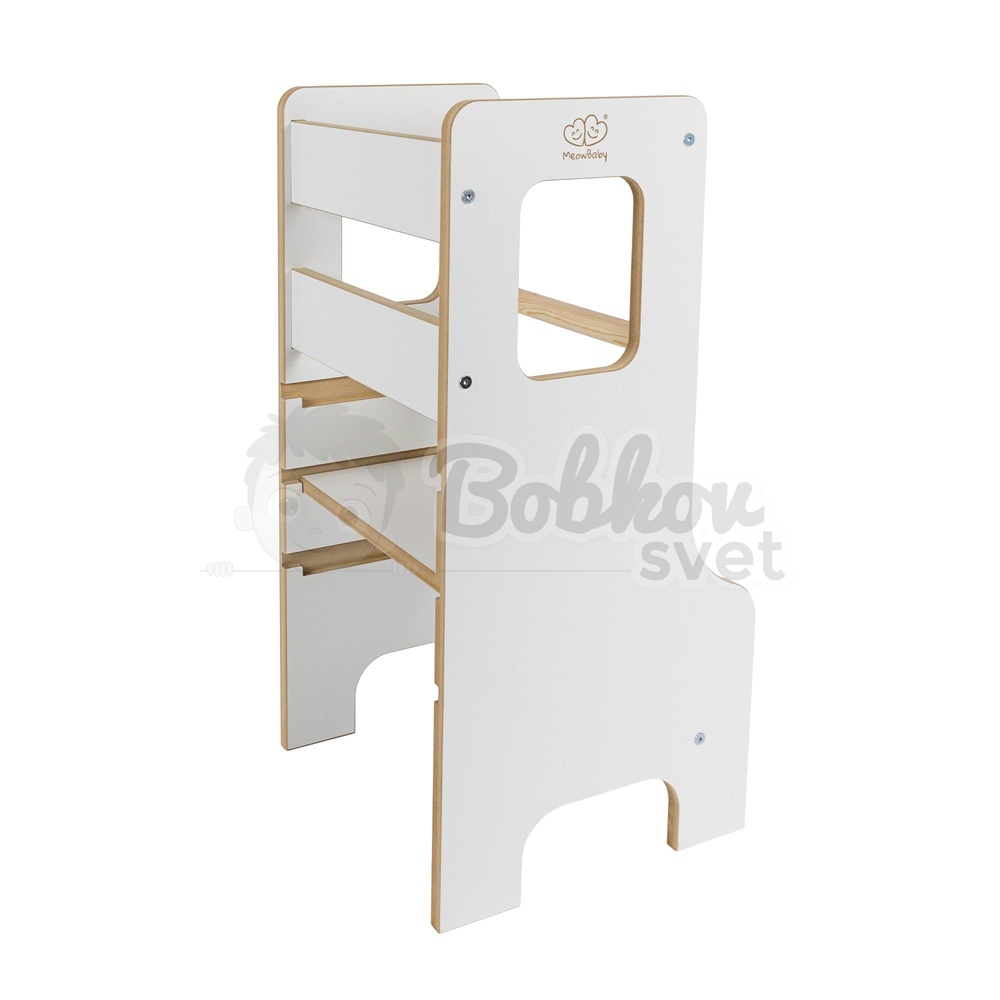 Učiaca veža MDF | Wooden MeowBaby® Kitchen Helper - biela