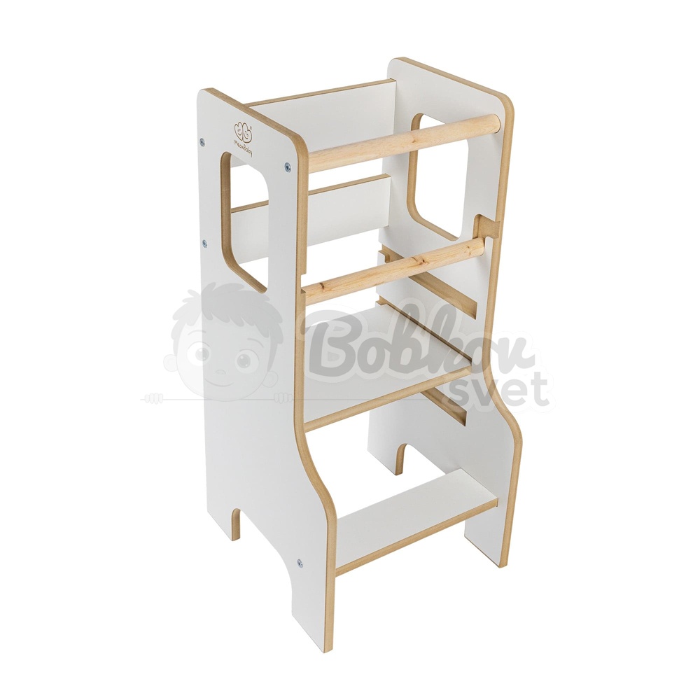 Učiaca veža MDF | Wooden MeowBaby® Kitchen Helper - biela