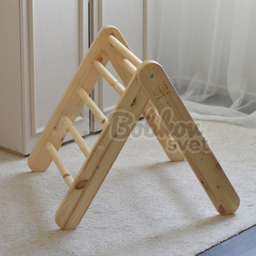 Veľký 4 hranný Montessori Piklerovej triangel (drevený trojuholník) - nature