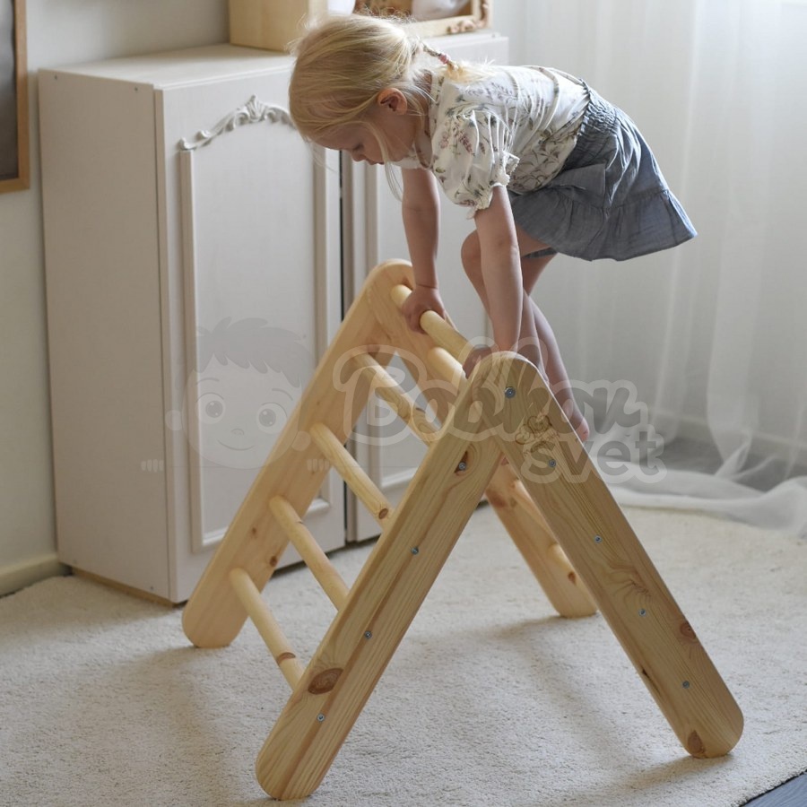 Veľký 4 hranný Montessori Piklerovej triangel (drevený trojuholník) - nature