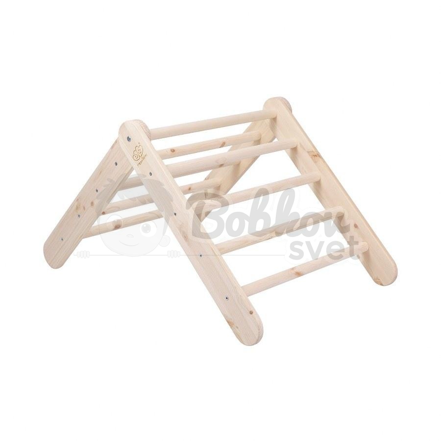 Ľanový domček a Piklerovej triangel (drevený trojuholník) JUNIOR - nature