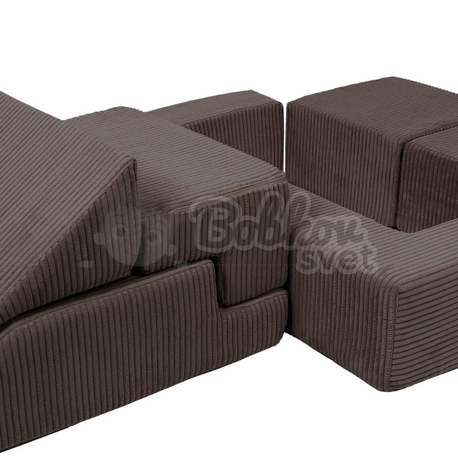 Penová zostava / multifunkčné ihrisko (6 prvkov) - Corduroy Estetic BROWN