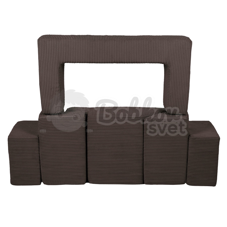 Penová zostava / multifunkčné ihrisko (6 prvkov) - Corduroy Estetic BROWN
