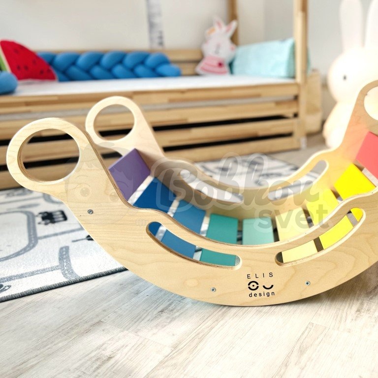 Montessori dúhová hojdačka 5v1 COLOR