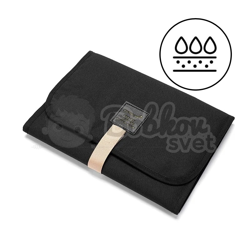 Nepremokavá cestovná prebaľovacia podložka pre bábätká - BLACK