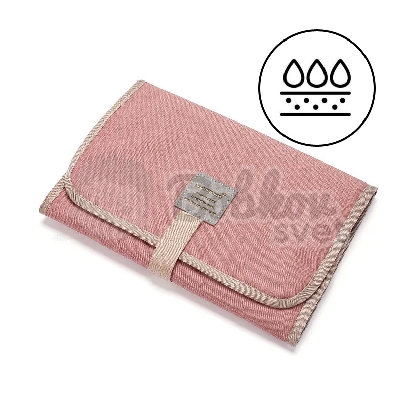 Nepremokavá cestovná prebaľovacia podložka pre bábätká - PINK
