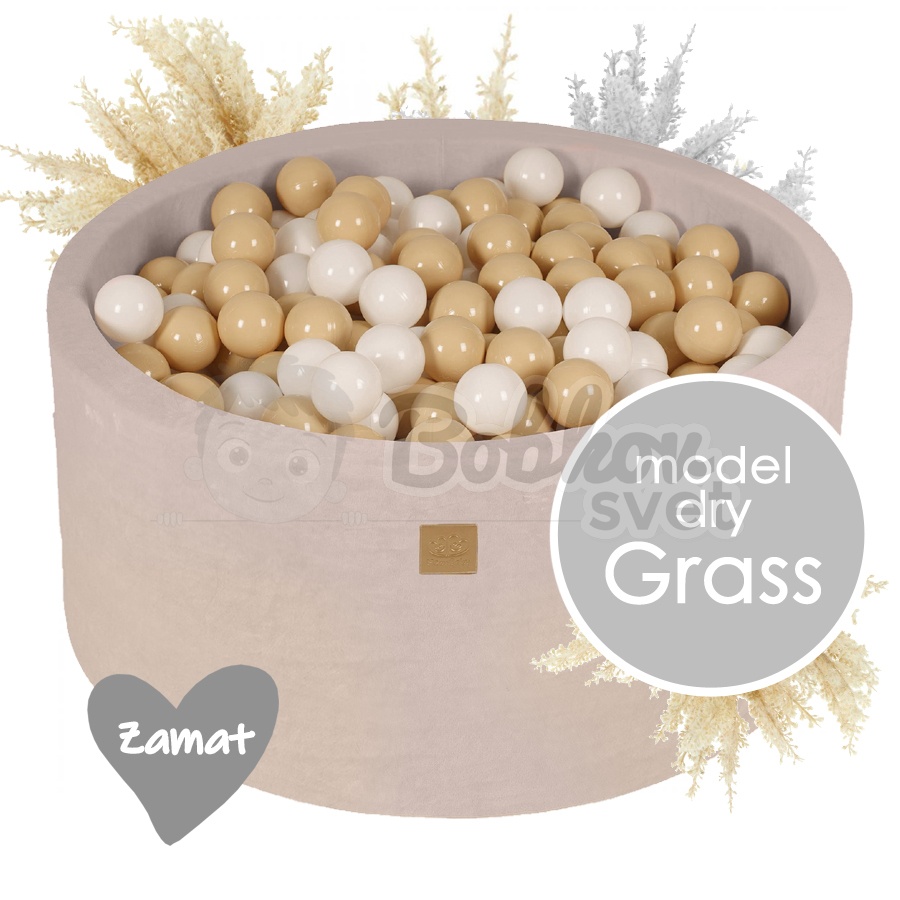Detský suchý bazén EXCLUSIVE ZAMAT model Dry Grass s guličkami 300 ks (90x40cm)