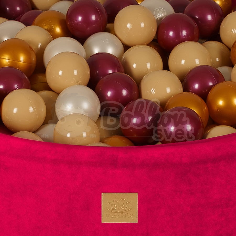 Detský suchý bazén EXCLUSIVE ZAMAT model Raspberries s guličkami 300 ks (90x40cm)