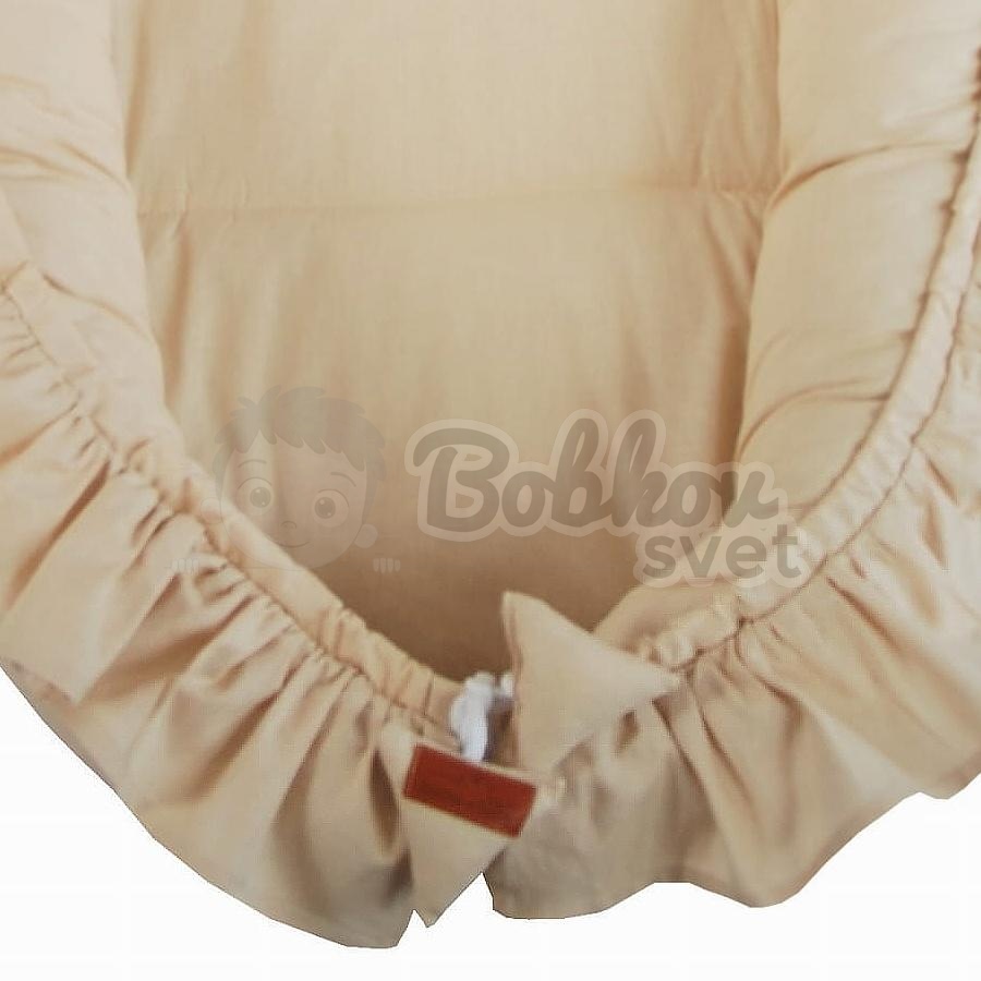 Detské BOHO hniezdo pre bábätko s volánom - béžové