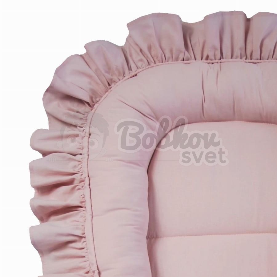 Detské BOHO hniezdo pre bábätko s volánom - ružové