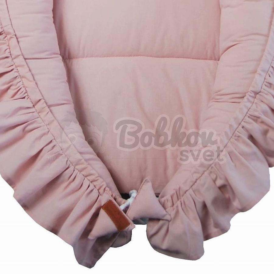 Detské BOHO hniezdo pre bábätko s volánom - ružové