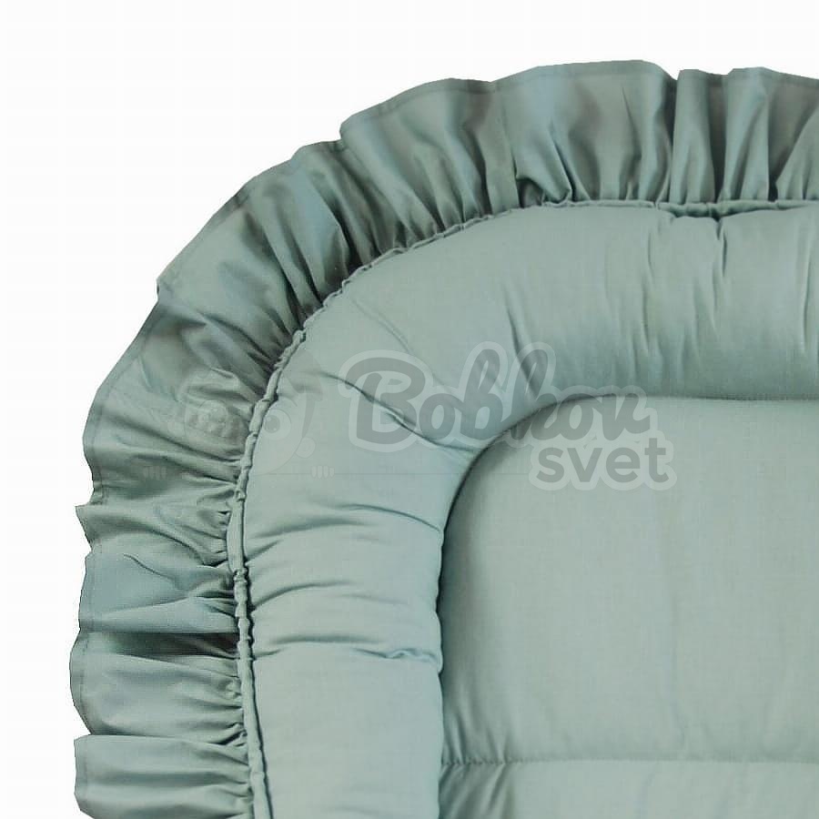 Detské BOHO hniezdo pre bábätko s volánom - šalvia