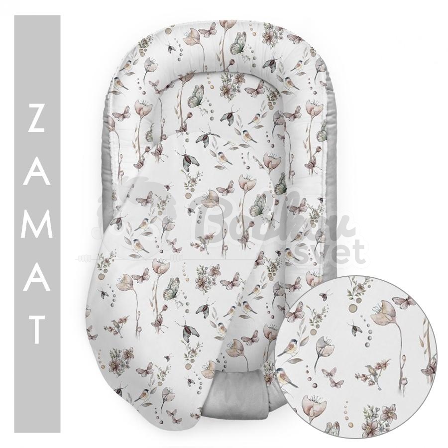 Hniezdo pre bábätko VELVET EXCLUSIVE - Nature - gray