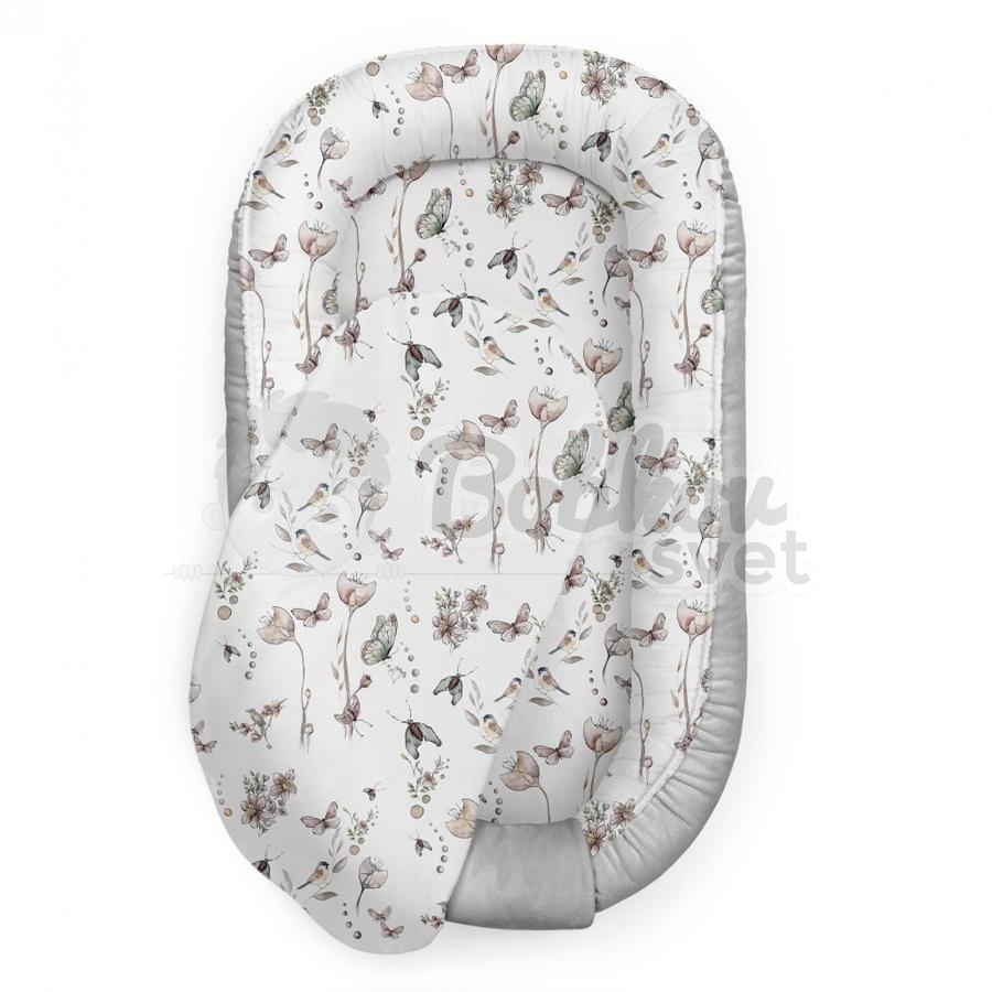 Hniezdo pre bábätko VELVET EXCLUSIVE - Nature - gray