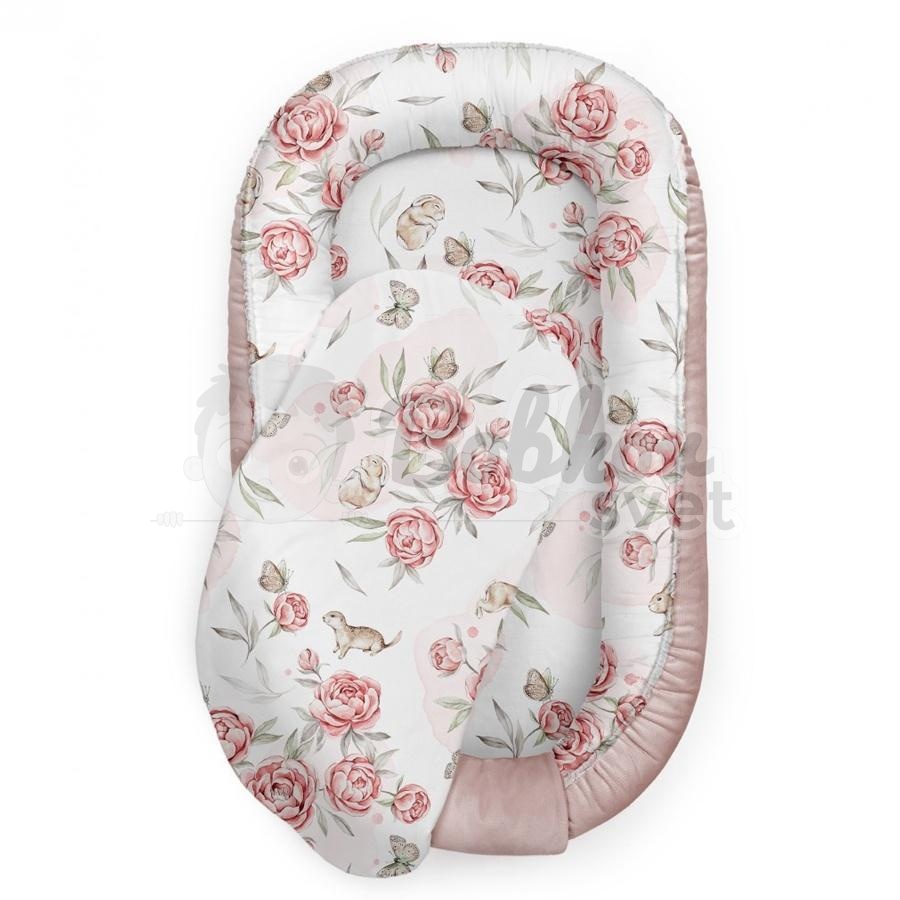 Hniezdo pre bábätko VELVET EXCLUSIVE - Peony dreamland