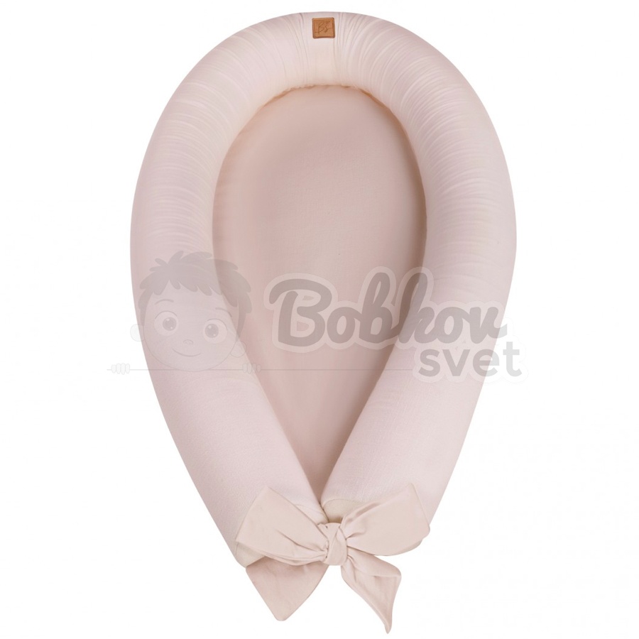 Ľanové hniezdo pre bábätko / mantinel - BOHO Sepia Rose ružové
