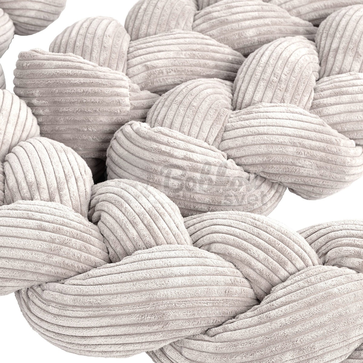 Pletený mantinel / ochrana do postieľky - vrkoč 1,5m - Corduroy Estetic ECRU