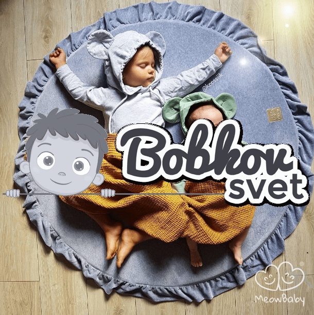 ZAMAT. Hracia detská podložka MeowBaby® s volánom Ø 110 cm - svetlosivá