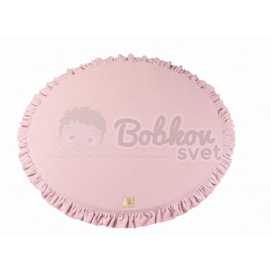 Hracia detská podložka MeowBaby® s volánom Ø 110 cm - svetloružová
