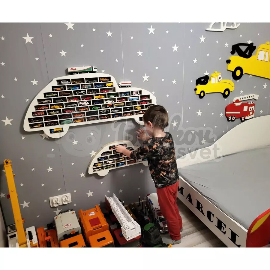 Veľký organizér na malé autíčka / angličáky - model VW Garbus
