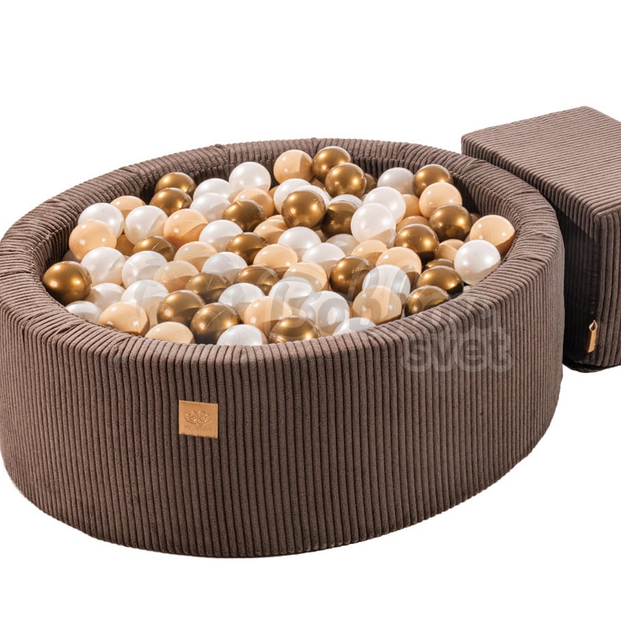 Penová hracia zostava so suchým bazénom model 9825 Corduroy Estetic BROWN s guličkami 200 ks