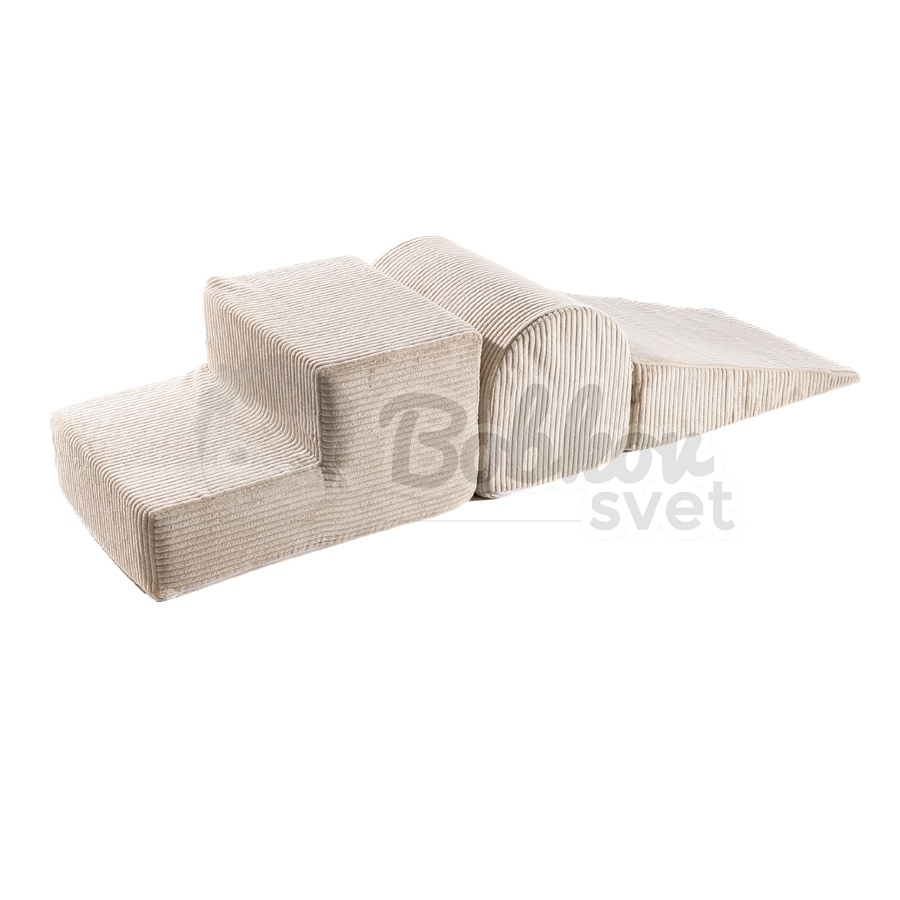 Penová hracia zostava so suchým bazénom model 9879 Corduroy Estetic ECRU s guličkami 200 ks