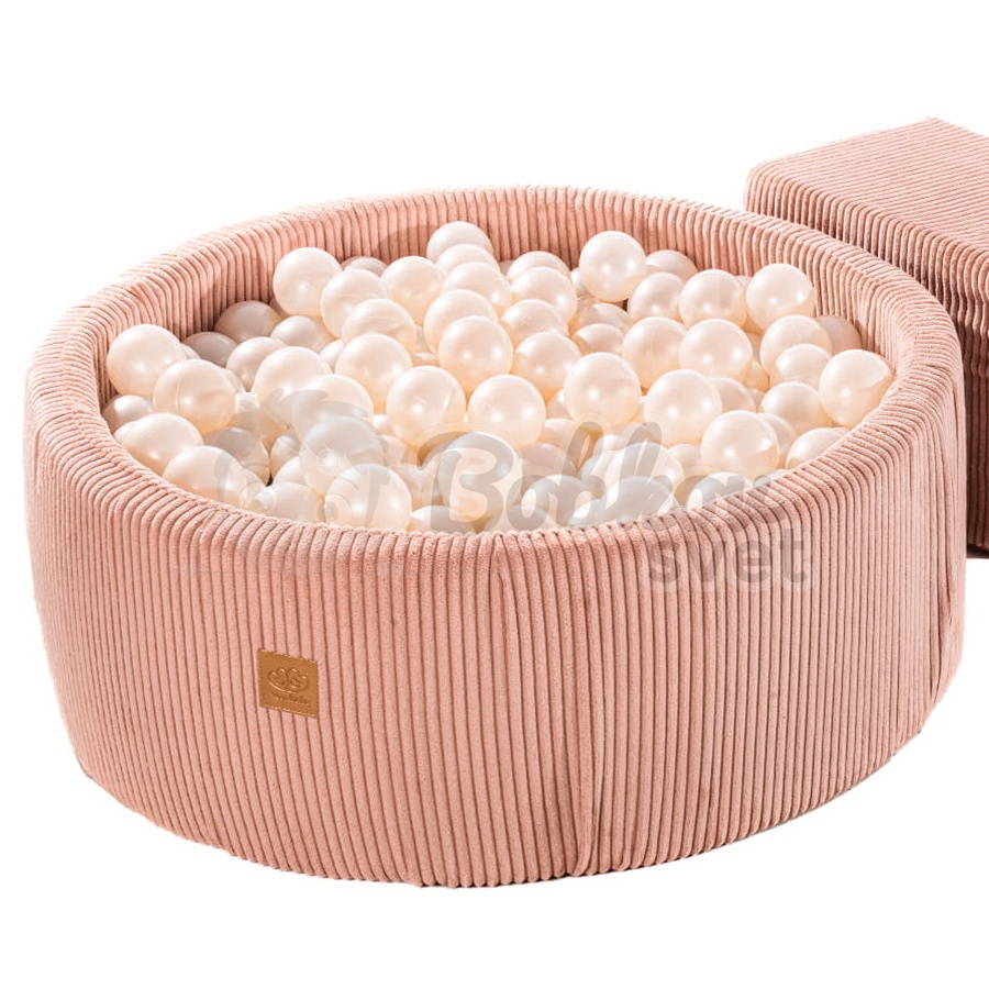 Penová hracia zostava so suchým bazénom model 9884 Corduroy Estetic PINK s guličkami 200 ks