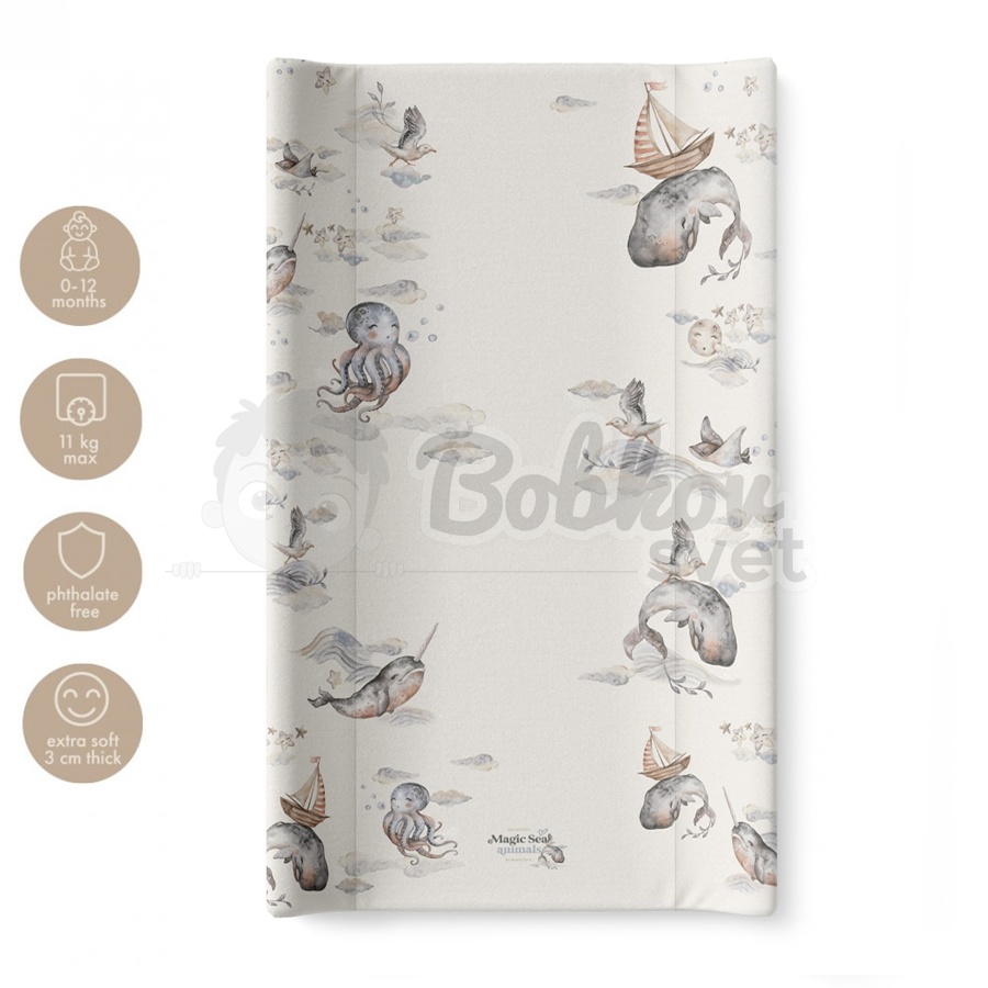 Prebaľovacia podložka pre bábätká EXCLUSIVE (50 x 80 cm) - Magic sea animals