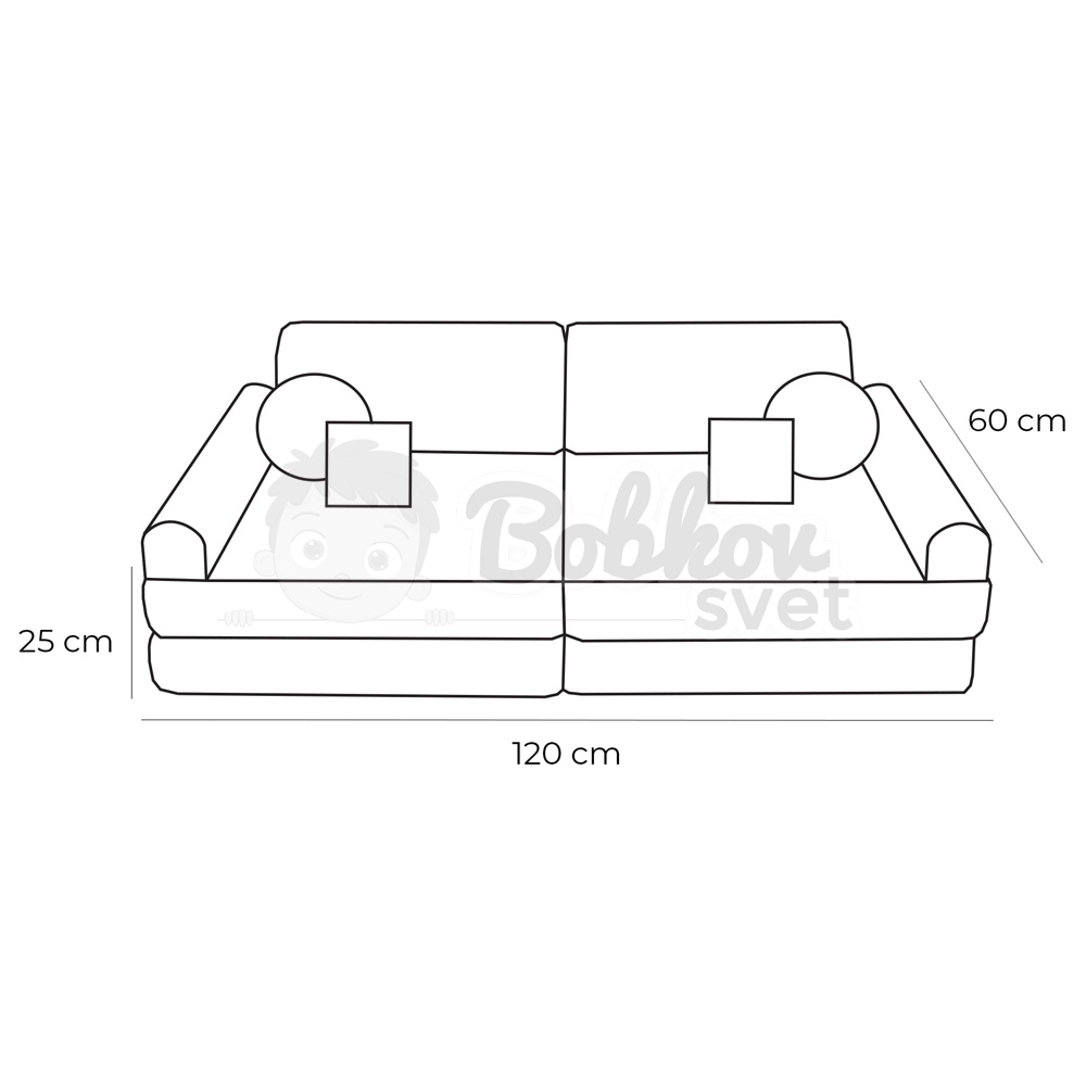 Variabilná pohovka / bunker - SOFA PLUS Corduroy Estetic - BROWN 120 cm