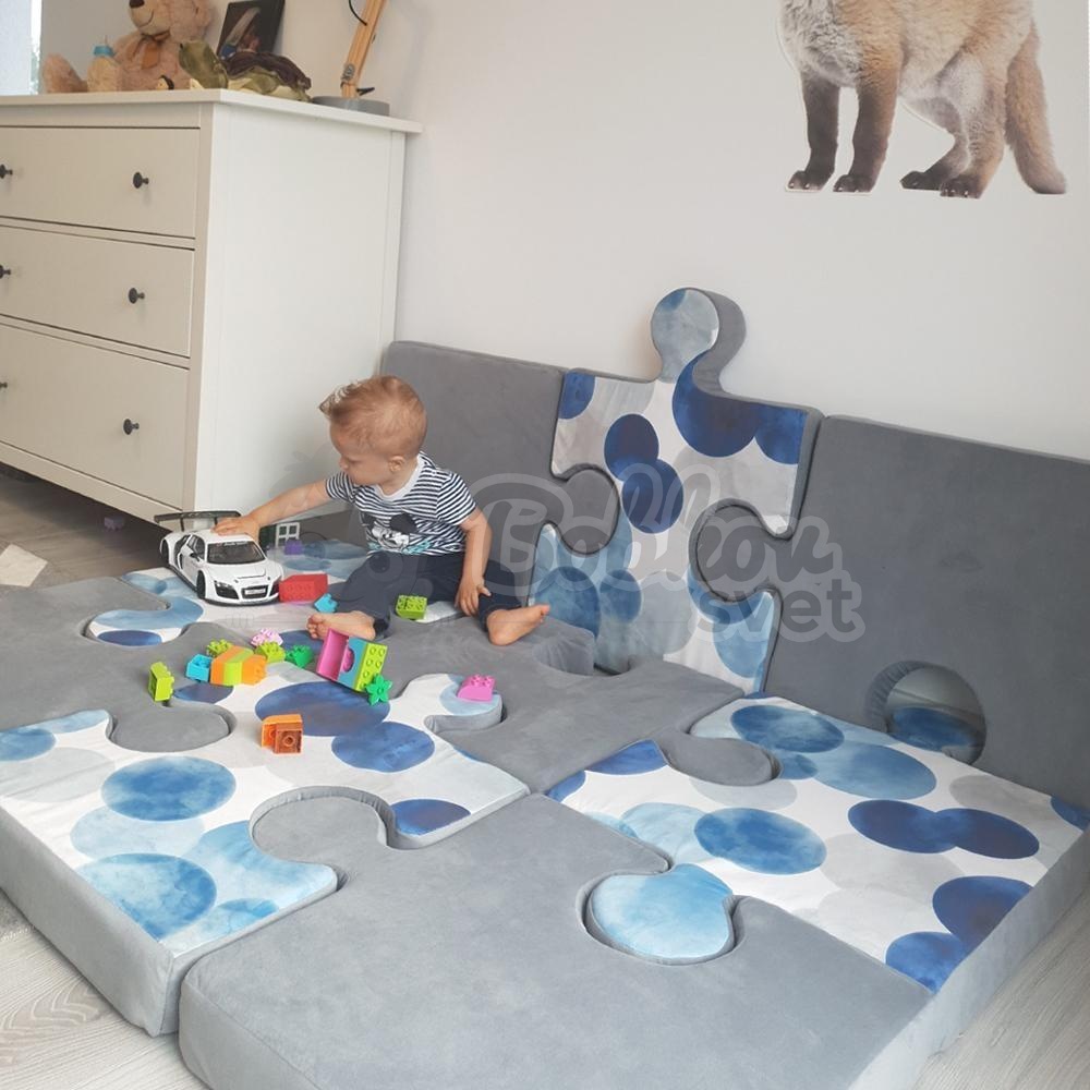 Veľké PUZZLE - podložka na hranie 150 x 150 cm - BLUE