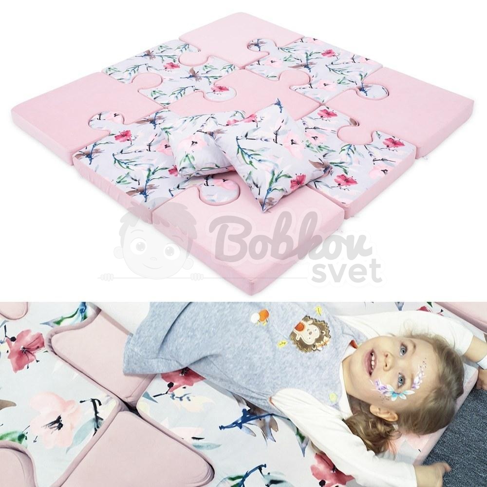Veľké PUZZLE - podložka na hranie 150 x 150 cm - PINK