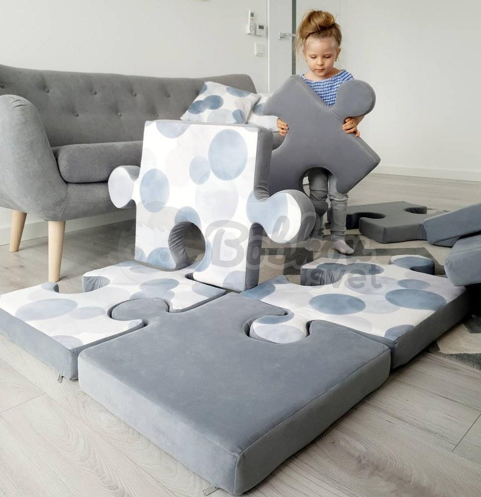 Veľké PUZZLE - podložka na hranie 150 x 150 cm - GRAY