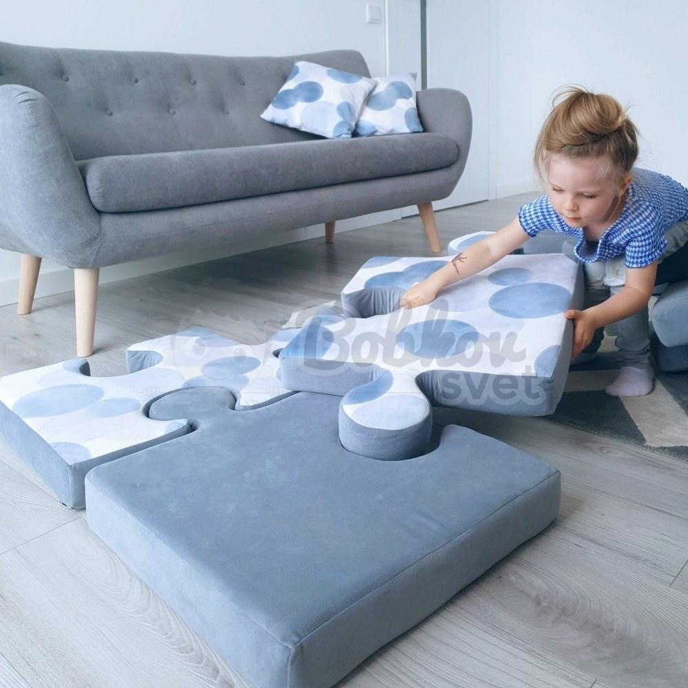 Veľké PUZZLE - podložka na hranie 150 x 150 cm - GRAY