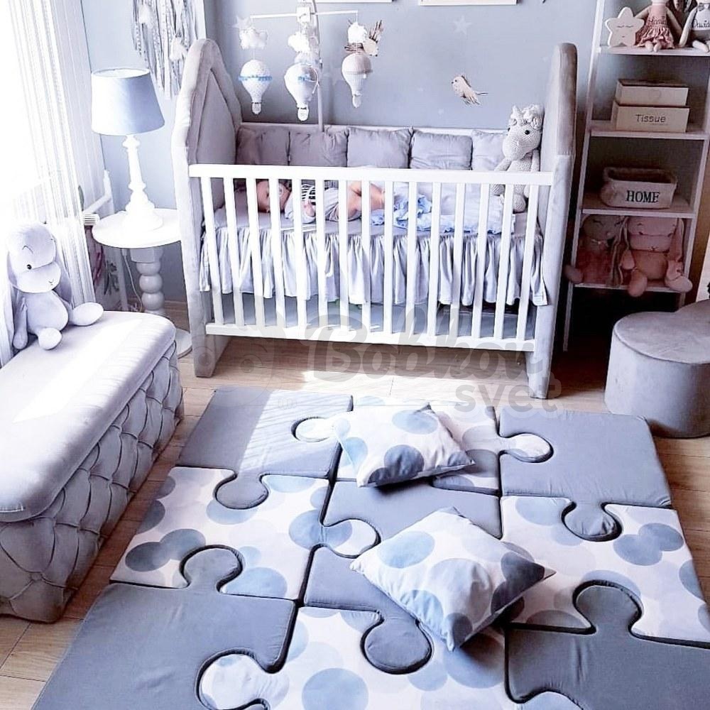 Veľké PUZZLE - podložka na hranie 150 x 150 cm - GRAY