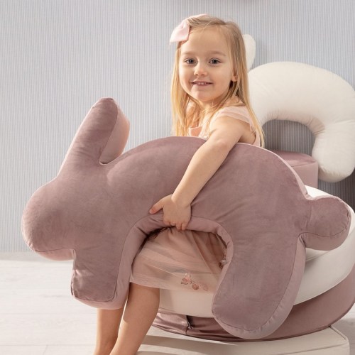 Dojčiaci vankúš ELIT velvet / dekoračný vankúš v tvare zajaca BUNNY - tvarovaný vankúš na kojenie