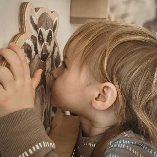 Preglejková drevená detská polička s vešiakom NATURE design DEKORNIK - netradičná polica