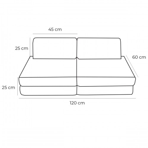 Rozkladacia variabilná pohovka SOFA BASIC Churros hard - pohovka pre deti s hrubým dezénom / lehátko pre deti - 120 cm