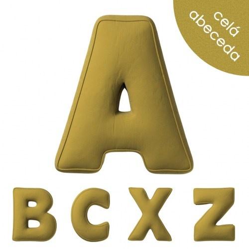 Dekoračný vankúš do izby VELVET písmená z abecedy