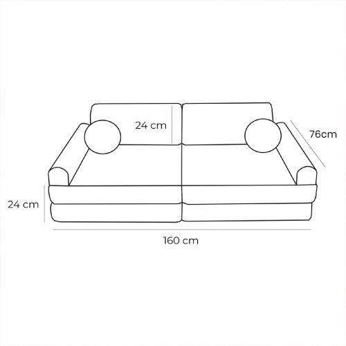 Veľký skladací penový bunker / detské ihrisko / pohovka - SOFA premium